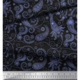 thumbnail image 2 of Soimoi Modal Satin Fabric Floral & Paisley Printed Craft Fabric by The Yard 42 Inch Wide, 2 of 3