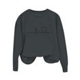thumbnail image 5 of BLVB Chandail à Col Rond pour Femmes, Imprimé de Cœur, Manches Longues, Mignon, Coupe Ample, Léger, Hauts d'Automne, Cadeaux de la Saint-Valentin, 5 of 5