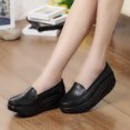 thumbnail image 2 of Espadrilles Femmes Mode Décontractée Solide à Enfiler Compensées Semelle Épaisse Plateformes Chaussures de Travail Chaussures de Course Femmes Noir 43, 2 of 7