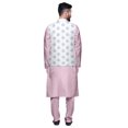 thumbnail image 3 of Atasi Kurta Pyjama Traditionnel Uni à Col Mandarin avec Ensemble de Veste Imprimée, 3 of 3