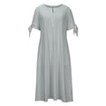 thumbnail image 3 of UPPADA Robes d'Été pour Femmes 2025 Vacances Tendance Maxi Robe d'Été Grande Taille Robes Décontractées Boutonnée Col en V Manches Courtes Robe avec Poches Vestidos Elegantes de Mujer Jour de Soldes, 3 of 6