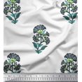 thumbnail image 1 of Soimoi Crepe Silk Fabric Leaves & Floral Block Print Fabric by Yard 42 Inch Wide, 1 of 3