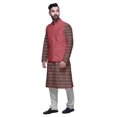 thumbnail image 2 of Atasi Ensemble Kurta Pyjama Ethnique Classique à Manches Longues Imprimé pour Hommes Tenue Décontractée, 2 of 5
