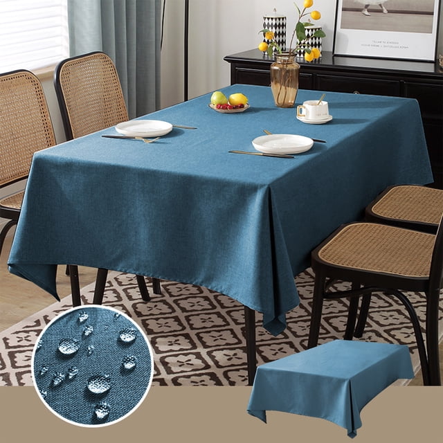 Wzzjkit Table Cloth Scandinavian Table Cover Napkin Waterproof Oilproof Tablecloth Table Mat Solid Color Imitation Linen Tablecloths