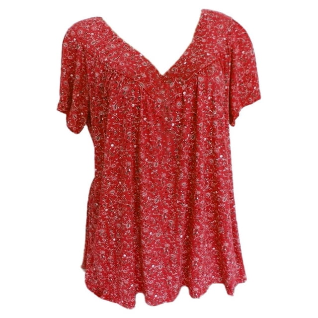 Jolis Hauts pour Femmes Mode Décontractée Ample T-Shirt à Col Rond Imprimé Chat Lune Vin TTG