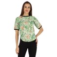 thumbnail image 1 of Inkmeso T-shirt Décontracté à Col Rond pour Femmes, Imprimé, Coupe Régulière, Ourlet Asymétrique, 1 of 7
