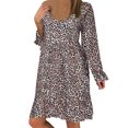 thumbnail image 2 of XZNGL Robe à Manches Longues Femme Femmes Dames Grande Taille Ample Imprimé Léopard Mini Longue Robe à Manches Longues Robe Grande Taille Femme Robe à Manches Longues pour Femmes Robe Grande Taille pour Femmes, 2 of 9