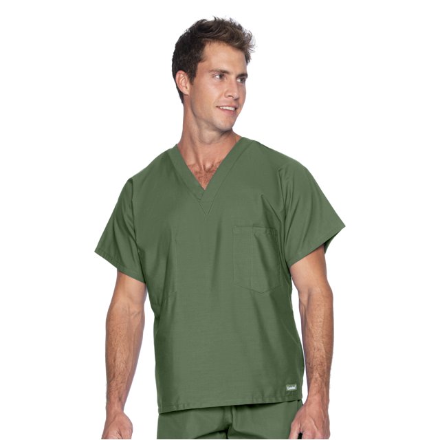 Landau Essentials Haut de Sarrau à Encolure en V : 1 Poche, Réversible, Unisexe, Coupe Classique Décontractée Sarraus Médicaux 7502