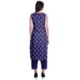 thumbnail image 4 of Moomaya Kurta Sans Manches à Col Peter Pan avec Pantalon Ensemble Ethnique 2 Pcs pour Femmes, 4 of 6