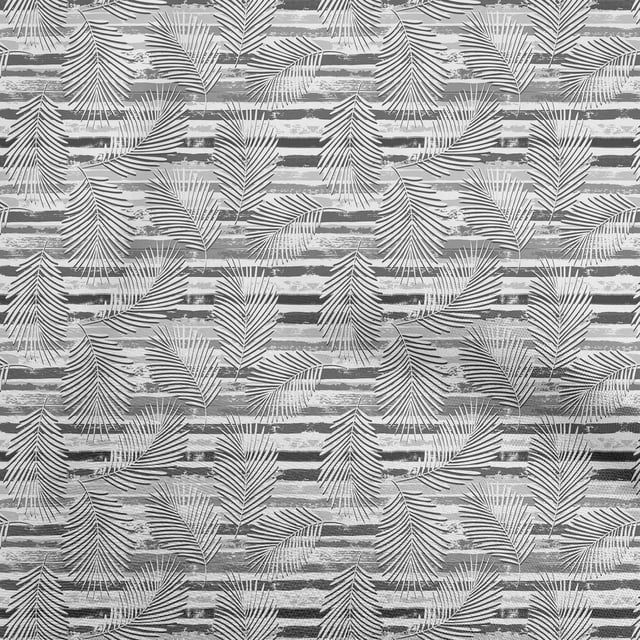 oneOone Viscose Chiffon Gray Fabric Tropical Leaf Sewing Material Print Fabric By The Yard 42 Inch Wide