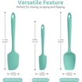 thumbnail image 2 of U-Taste 480°F High Heat Resistant Silicone Spatula Set of 3, BPA-Free Food Grade Kitchen Cooking Baking Mixing One Piece Seamless Flexible Rubber Scraper for Nonstick Cookware (Aqua Sky), 2 of 9