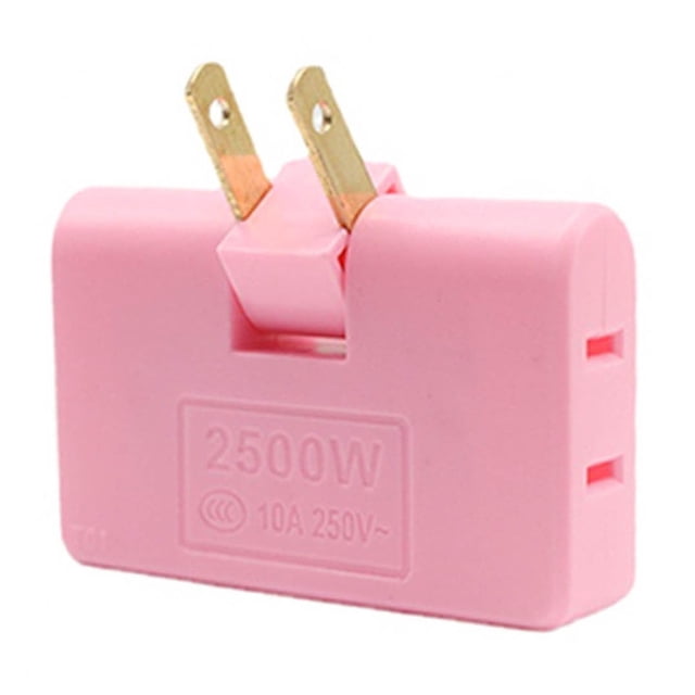3 Way Rotatable Socket Converter - Foldable, 2 Prong, 2500W, High Conductivity, Space-saving
