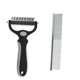 thumbnail image 1 of Pets, Paws and Ideas Double-Sided Dematting Brush & Comb Set for Dogs & Cats, Pet Grooming Tool to Remove Mats, Tangles & Loose Hair, Deshedding Undercoat Rake, Undercoat Loose Hair Removal, 1 of 4