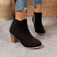 thumbnail image 2 of Womens Dress Ankle Booties Short Boots for Ladies Winter Fall Suede Pointed Toe Stacked High Heels Shoes, 2 of 7