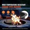 thumbnail image 2 of KFFKFF Fire Pit Circle, BBQ Fire Ring Combo, 35-In Outer/31-In Inner Diameter, 8.5in Tall, Carbon Steel DIY Campfire Circle, Above/In-Ground Use, Ideal for Outdoor Camping, Bonfires, 2 of 9