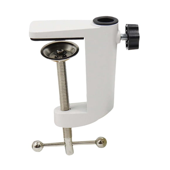 Bunblic Desktop Mounting Clamp Camera Mount Clamp Heavy Duty Sturdy Desktop Bracket Magnifying Glass Lamp Base for Studio Video Light White Aluminum