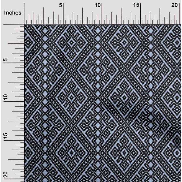 oneOone Cotton Poplin Fabric Ethnic Geometric Flame Stitch Decor Fabric Printed BTY 56 Inch Wide
