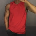 thumbnail image 3 of Huesdet Men's Tank Tops Quick Dry Sleeveless Workout Muscle Shirt Athletic Bodybuilding Gym Performance Tee Shirts(Red,M), 3 of 3