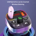 thumbnail image 4 of Yhmxh Car Accessories Motorcycle Accessories MP3 Player Can Be Inserted Into USB Card QC3.0 Fast Charging Voltage Monitoring Cool Lighting Universal Car Bluetooth For Car Models Wireless Charging, 4 of 8