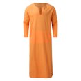 thumbnail image 5 of Ketyyh-chn99 Chemise Homme Mode Homme Décontractée Mode Coton Col en V Manches Longues Robe Veste Haut Orange,5TG, 5 of 5