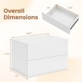 thumbnail image 3 of Costway Modern Floating Nightstand, Wall Mounted Bedside Table with 2 Storage Drawers White, 3 of 10
