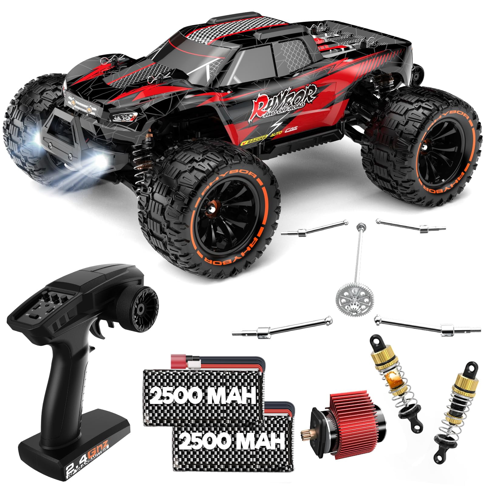Rhybor 1:14 Brushless Fast RC Car for Adults - Remote Control Car 60KM/H High-Speed 4x4 Off-Road RC Truck, All Terrain Remote Control Truck with 4WD