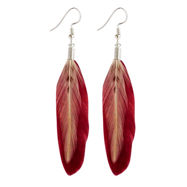 fastboy Multicolor black Feather Dangle Earrings Bohemia Folk Style Silver Color Drop Earrings