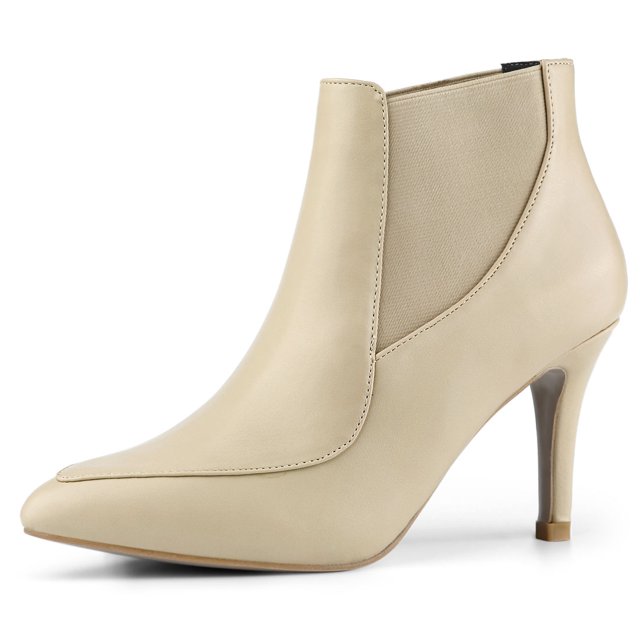 Unique Bargains Women's Pointed Toe Stiletto Heel Chelsea Boots
