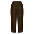 thumbnail image 4 of RXIRUCGD Women's Summer Comfortable Loose Wide Legged Fashion Solid Color Capris, Brown, Size: 3XL, 4 of 5