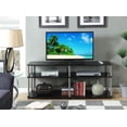 thumbnail image 2 of Pemberley Row Wood Black TV Stand Rectangular Open Concept Shelves Holds TVs Up to 60" Unassembled, 2 of 5