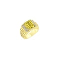 thumbnail image 4 of RYLOS Men's Rings Yellow Gold Plated Silver Designer Style 10X8MM Emerald Cut Shape Gemstone &  Diamonds Citrine November Birthstone Rings For Men Size 8, 4 of 5