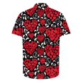 thumbnail image 4 of Weiqiqre Mens Sweatshirt Funny Love Pattern Printed Short Sleeve Quick Dry Button Down Lapel Shirt, 4 of 5