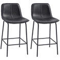 thumbnail image 1 of HOMCOM Tabourets de Bar Ensemble de 2, Chaises de Bar Rembourrées en Tissu Microfibre, 1 of 10
