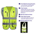 thumbnail image 4 of TOPTIE 10 Pockets High Visibility Safety Vest, Reflective Trim Safety Vest-Yellow-L, 4 of 7