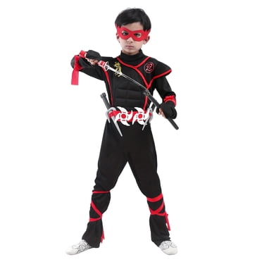 Combinaison Moulante Ninja pour Garçons, Costume pour Enfants - Parfaite pour l'Halloween, le Cosplay