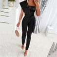 thumbnail image 1 of LSLJS Combinaison Sans Manches pour Femmes, Combinaison Décontractée Unie avec Ceinture, 1 of 8