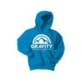 thumbnail image 1 of Gravity Outdoor Co. Chandail à Capuchon pour Jeunes - Logo Blanc - Saphir - Moyen, 1 of 2