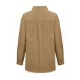 thumbnail image 5 of Chemise à Manches Longues Femme Chemise Unie Col en V Blouse Ample Manches Longues Tunique Décontractée de Travail avec Poche Robe à Manches Longues Femme Hauts Col en V pour Femme, 5 of 5