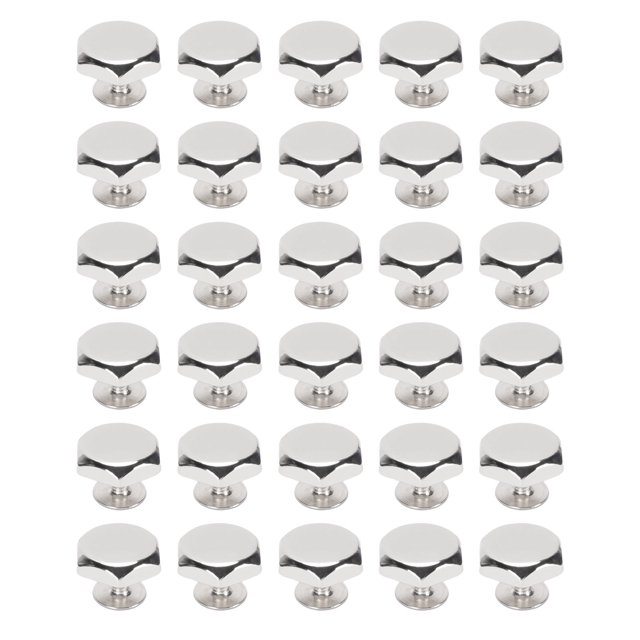 Hex Shaped Rivets Screws 30 Set, 12mm Zinc Alloy Metal Kit for Clothing