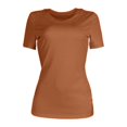 thumbnail image 4 of Haut à Manches Courtes Col Rond Côtelé Ajusté pour Femmes - une Pièce Élégante, Polyvalent avec Jeans/jupes - S-TTG, 4 of 4