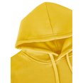thumbnail image 4 of MAWCLOS Ladies Sweatshirt Pocket Hoodies Solid Color Hooded Tops Casual Fall Drawstring Pullover Yellow XL, 4 of 4