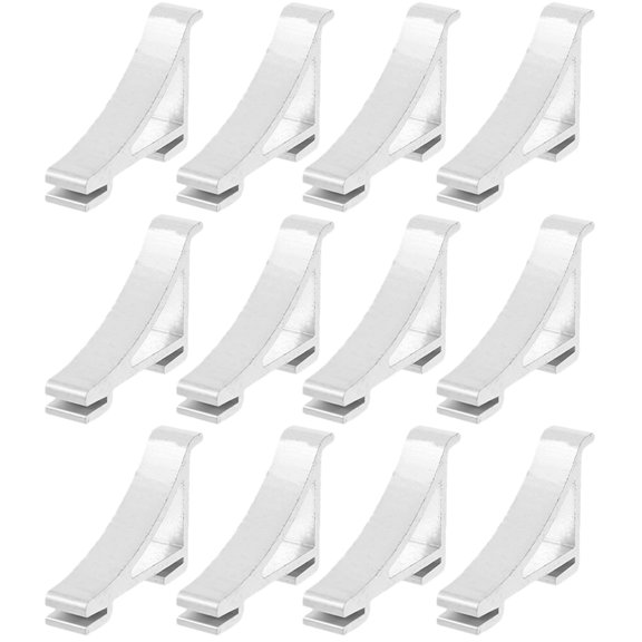 12 Pcs Pinces d'Étagère de Réfrigérateur Pinces d'Étagère de Refroidisseur en Métal Crochets de Support de Réfrigérateur