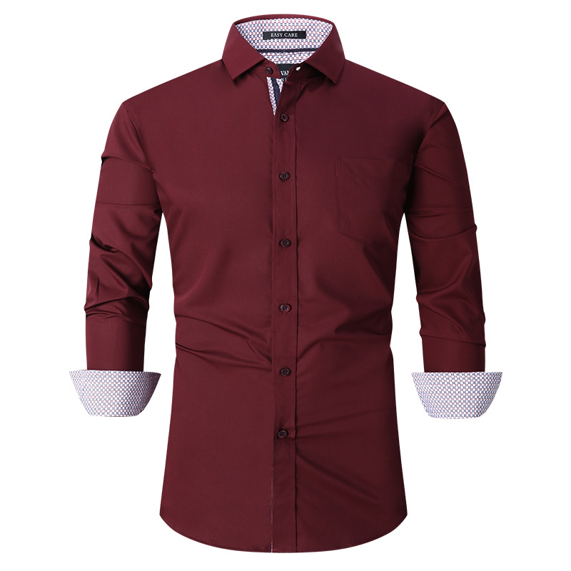 Mens Dress Shirts Regular Fit Long Sleeve Men Shirt