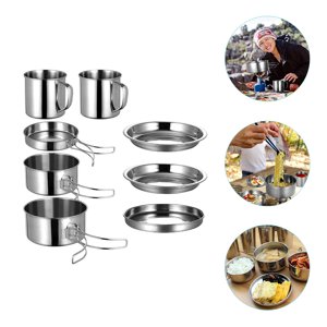 UPGRATOR Pique-nique Cookware Kit de cuisine en acier inoxydable 1 Jeu 10*5,7*2,6 po
