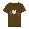 thumbnail image 4 of Pisexur Valentines Day T-shirt Top T-shirt à Manches Courtes Imprimé Amour de la Saint-Valentin pour Femmes Haut à Manches Courtes Col Rond Haut/chemise, 4 of 5