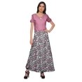 thumbnail image 2 of Moomaya Jupe Longue Imprimée pour Femmes Jupe Portefeuille Longue Filles Tenue Décontractée Vêtements, 2 of 6