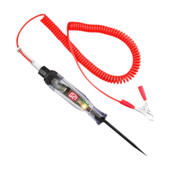 S SERENABLE Circuit Tester Testing Electrical Pen Double Display Heavy Duty Tester Red Cable