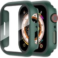 thumbnail image 1 of KOMI 2-Pack for Apple Watch 40mm Screen Protector Case,for iWatch Series 8/7/6/5/4/Series SE/SE 2 40mm Protection Cover All-Around Tempered Glass Screen Protector Case Ultra-Thin - Green, 1 of 5