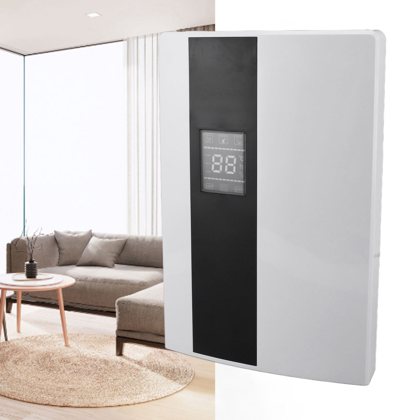 Bathroom Dehumidifier, Dehumidifier 2.2L Large Water Tank Quiet Operation Home Dehumidifier with Drain Hose for 30 Centiare Room