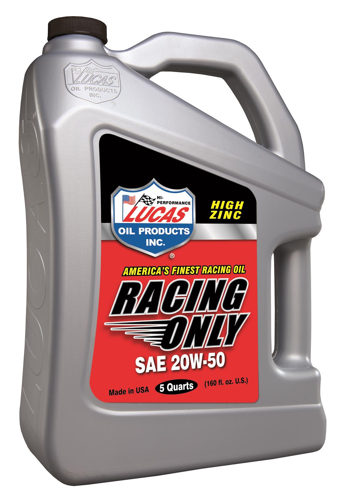 Lucas Oil Oil 10621 SAE 20W-50; 5 Quart Jug; Single; Racing Only
